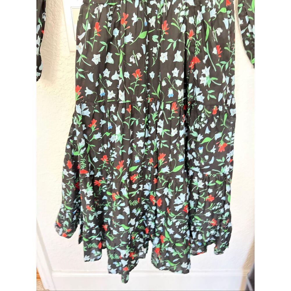 B.YELLOWTAIL Floral Cotton Wrap Midi Dress XL Indigenous Design Pockets - Picture 8 of 12